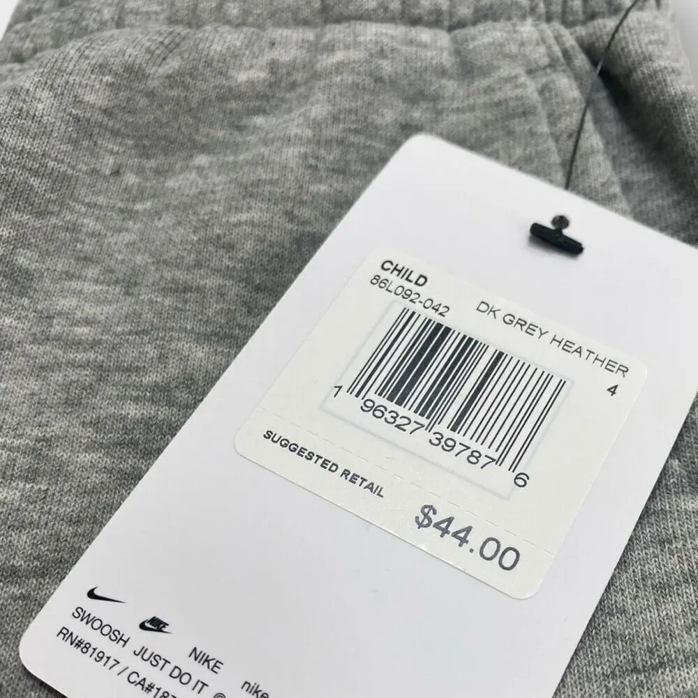 Nike Sportswear Club Fleece Cargo Pants Gray Heather Big Kids size 3-4 XS New